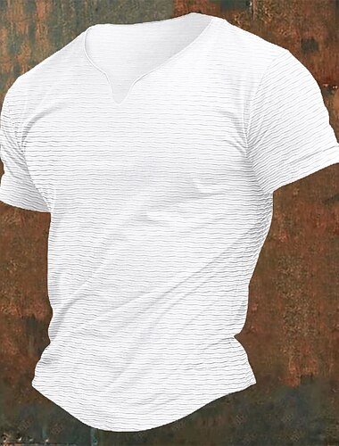  Per uomo Maglietta Maniche Corte Scollo a V Estate Tinta unica Moda Designer Essenziale Lavoro a maglia Vacanza Streetwear Uscire Nero Bianco Maglietta Top per Uomo