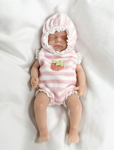  Zwillings-Miniatur-Reborn-Babypuppen, lebensecht, handgefertigtes Silikon, Überraschungszubehör inklusive, für Kinder im Alter von 3–6 Jahren – realistisches Neugeborenen-Babypuppenset