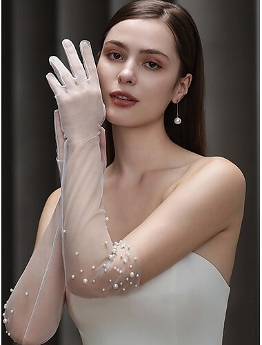  Spitze Ellenbogen Länge Handschuh Elegant / Klassicher Stil Mit Pure Farbe Hochzeit / Party-Handschuh