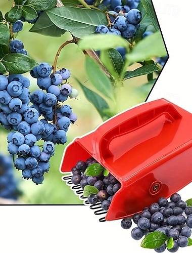  bessenplukker, bessenplukkers en harken met metalen kam en ergonomische handgreep voor gemakkelijker bessen plukken, bosbessenhark voor bosbessen, rode bosbessen en bosbessen