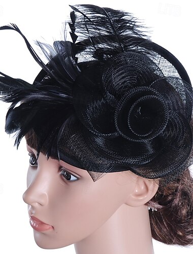  Kopfschmuck Polyester Organza Hochzeit Teegesellschaft Cocktail Vintage Niedlich Mit Feder Kopfschmuck Kopfbedeckung