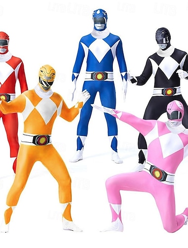  Tommy Oliver Kimberly Hart Trini Kwan Cosplay-kostym Jumpsuit Cosplay Halloween Film-cosplay for Herr Dam Pojkar Barn Vuxna Halloween Karnival Maskerad Fest Maskerad