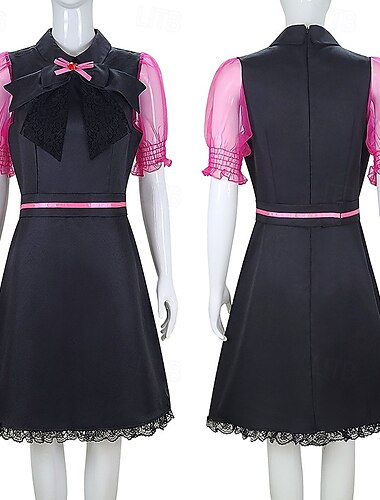  Monster High Draculaura Mekot Cosplay-Asut Cosplay Elokuva-cosplay for Naisten Aikuisten Naamiaiset Suoritus Juhla