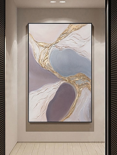  Mintura handgefertigte abstrakte Ölgemälde mit Textur in Gold auf Leinwand, Wandkunst, Dekoration, modernes Bild für die Inneneinrichtung, gerolltes, rahmenloses, ungedehntes Gemälde