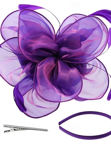  Fascinator-Hüte für Frauen, Kentucky Derby, Teeparty-Hut, Hochzeits-Mesh-Bänder, Cocktail-Hut, ausgefallene Blumenfedern, Fascinator-Clip