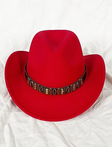  curea metalică pălărie de cowboy occidentală bărbați domni femei pălărie de cowboy jazz cu boruri late din piele cloche biserică sombrero cowgirl