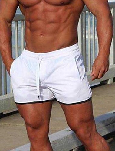  Herren Badehose Badeshorts Schnelltrocknend Boardshorts Unterteile Kordelzug Mit Taschen Schwimmen Surfen Strand Wassersport Einfarbig Sommer Frühling