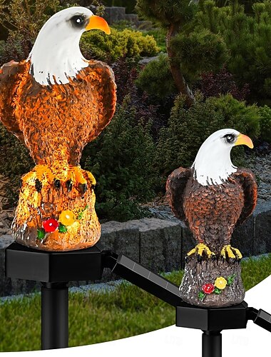  Solar-Pfahlleuchte für den Garten, Solar-Adler-Leuchten für Hof, Rasen und Terrassendekoration, helle Adlerstatue für den Außenbereich für ein atemberaubendes Ambiente