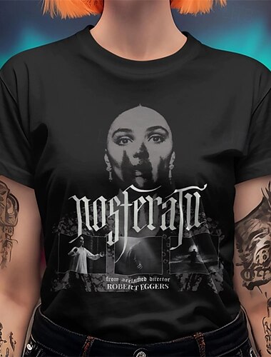  Nosferatu Vampiros Drácula Japonesa/Curta Camiseta Personagem Arte Gráfica Para Homens Mulheres Unisexo Adulto Baile de Máscaras Hot Stamping Casual / Diário