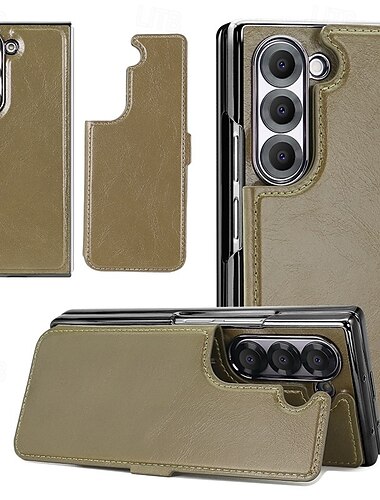  電話 ケース 用途 サムスンのギャラクシー Zフォールド6 Z Fold 5 バックカバー 磁石バックル ワイヤレス充電をサポート カード挿入口 レトロ風 PUレザー