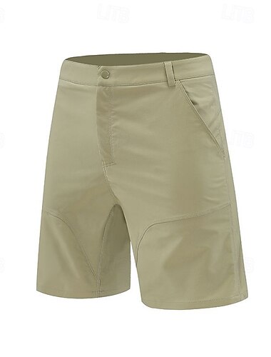  Herren Sportliche Shorts Aktive Shorts Patchwork Reißverschlusstasche Mehrere Taschen Einfarbig Wasserdicht Schnelltrocknend Knielang Outdoor Urlaub Heim Urlaub Sport Hellkaki Schwarz Dehnbar