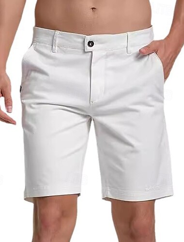  Homens Calção Shorts Chino Bermudas Shorts de trabalho Perna reta Tecido Pavio Humido Vestível Comprimento do joelho Ao ar livre O negócio Diário Moda Roupa de rua Preto Branco Micro-Elástica
