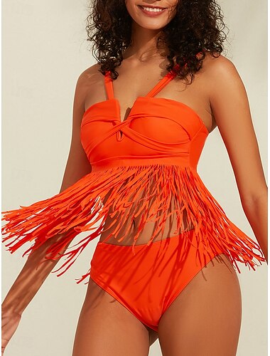  Dames Zwemkleding 2 stuks Zwempak Vakantie Stijlvol Effen Kleur Mouwloos Badpakken