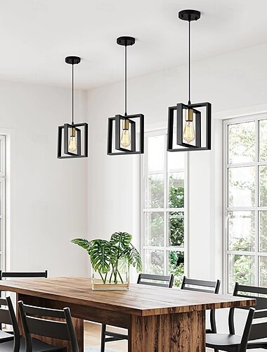  boerderij kleine hanglamp 1 kop 4 kop armatuur keuken eiland hanglamp met snoer zwarte afwerking houten frame kroonluchter voor hal entree kast slaapkamer ac110v ac220v e27 gloeilamp