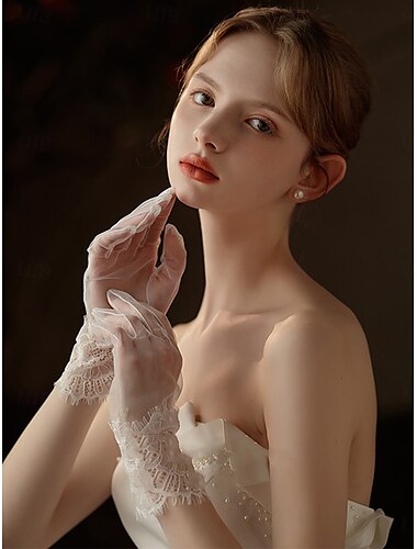  Spitze Handgelenk-Länge Handschuh Elegant / Klassicher Stil Mit Pure Farbe Hochzeit / Party-Handschuh