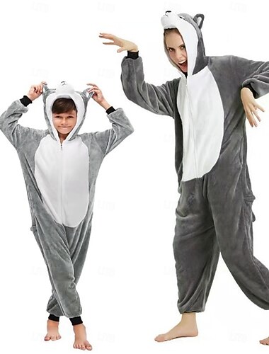  Enfant Adulte Animal Costume de groupe Costume grenouillère Costume de carnaval Souris Combinaison de Pyjamas Pyjamas Kigurumi Pour Homme et Femme Garçons et filles Carnaval Dessin animé
