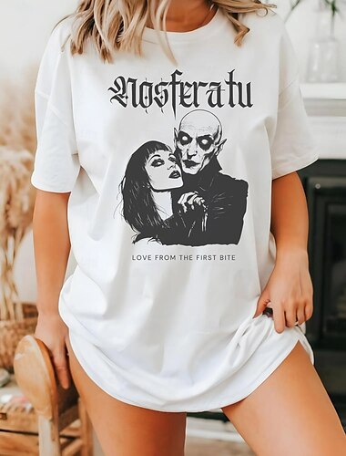  Nosferatu Vampiros Drácula Japonesa/Curta Camiseta Personagem Arte Gráfica Para Homens Mulheres Unisexo Adulto Baile de Máscaras Hot Stamping Casual / Diário