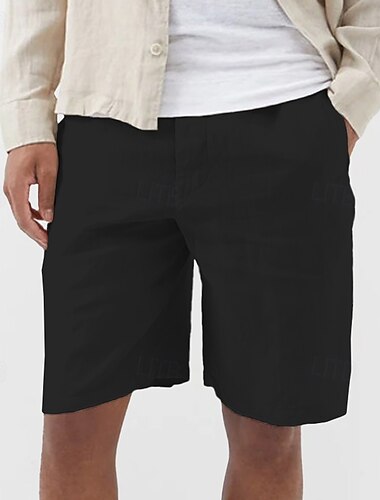  Voor heren Korte broek Linnen korte broek Geklede korte broek Zomer korte broeken Strandshorts Zak Recht been Effen Comfort Ademend Knielengte Formeel liiketoiminta Dagelijks Modieus Klassieke Stijl