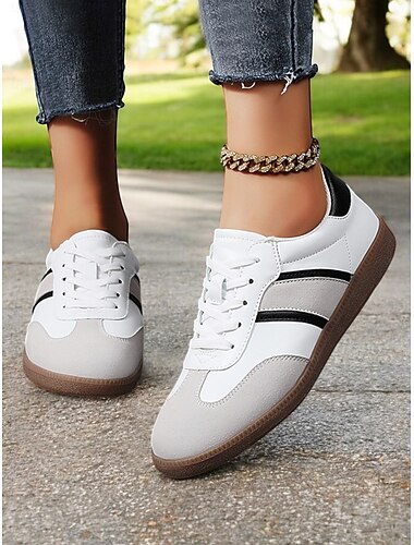  veterschoenen met imitatiesuède accenten, casual stijl voor dames, ideaal voor dagelijks gebruik en een actieve levensstijl