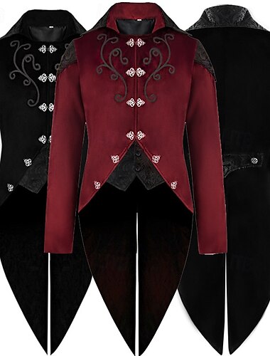  Punk & Gothique Médiéval Steampunk Manteau Bal Masqué Vampire Médecin de la peste Homme Royal Steampunk Carnaval Mascarade Soirée Adulte Manteau