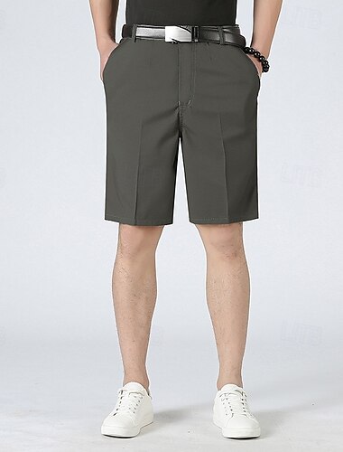  Férfi Rövidnadrágok Chino Shorts Ruha Rövidnadrág Bermuda nadrág Munkanadrág Zseb Egyenes lábbal Sima Légáteresztő Nem-vas Térdhossz Szabadtéri Üzleti Napi Utcai sikk Előírásos Fekete Lóhere