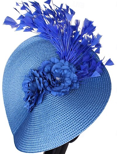  Hüte Polyester Fedora-Hut Pferderennen Elegant Vintage Mit Blumig Kopfschmuck Kopfbedeckung