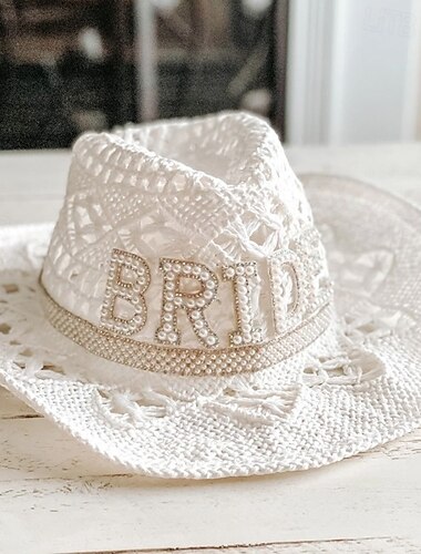  FUTURA NOVIA Accesorios para despedidas de soltera Sombreros Sombrero de paja flexible con ala ancha para el sol Adulto Mujer Boda Playa Despedida de Soltera Víspera de Todos los Santos Carnaval