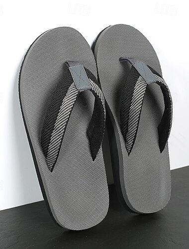  rote Flip-Flops für Herren mit schwarz-gold gestreiftem Zehentrenner - lässige Sommer-Strandsandalen für Outdoor-Aktivitäten