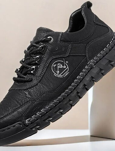  scarpe da trekking da uomo con tomaia in similpelle resistente e suola robusta: comode sneakers con lacci per l'uso quotidiano e per le avventure