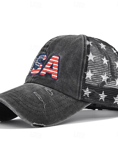  Herren Cap Basecap Sonnenhut Kappe Mesh-Kappe Schwarz Wein Baumwolle Einstellbar Modisch Freizeitskleidung Festival Buchstabe Sterne Lässig / Alltäglich