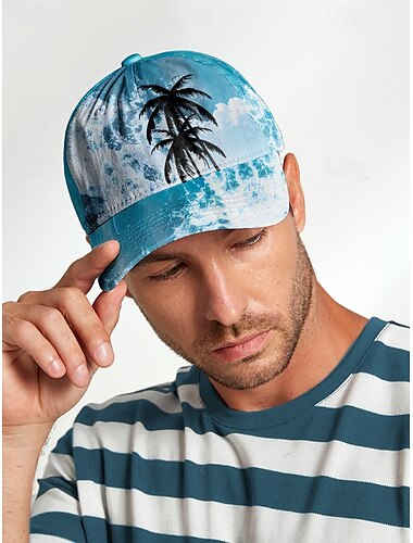  Baseballkappe mit tropischer Palme – sommerlich inspiriertes Design, verstellbare Passform, bequem und leicht, ideal für Männer und Frauen, perfekt für Strandtage und Outdoor-Aktivitäten