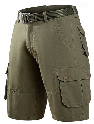  Herre Cargoshorts Shorts Sommershorts Knapper Multi lomme عادي Komfort Anvendelig Knelengde utendørs Sport Daglig Mote Fritid Svart Kakifarget