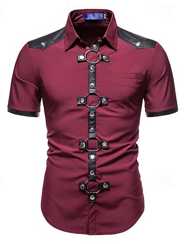  Punk & Gothic Bluse / Hemd Einfarbig Herren Maskerade Veranstaltung / Fest Erwachsene Bluse