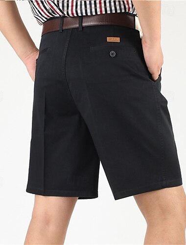  Herren Shorts Kurze Hosen Chino Bermuda Shorts Kleid-Shorts Bermudas Arbeitsshorts Gefaltet Tasche Gerade geschnitten Glatt Atmungsaktiv Kein Eisen Knielänge Outdoor Casual Täglich Modisch
