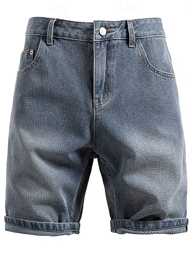  Herren Jeans Jeans-Shorts Knöpfe Tasche Farbverlauf Knielang Outdoor Urlaub Lässig Urlaub Vintage Blau Grau Mikroelastisch