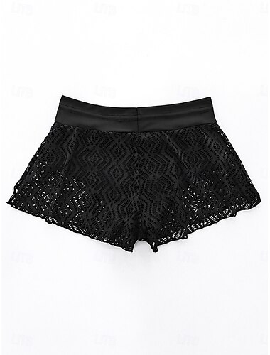  Damen Badeanzug Dehnbare Boxershorts Bademode Gitter Hohe Taillenlinie Urlaub Strandbekleidung Feste Farbe Ärmellos Badeanzüge