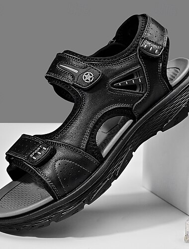  braune Sportsandalen für Herren mit verstellbaren Klettverschlüssen, atmungsaktivem Design und strapazierfähiger Sohle für Outdoor, Wandern und lässige Sommerkleidung