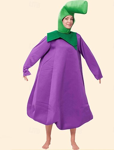  Aubergine Cosplay Kostüm Austattungen Lustige Kostüme Erwachsene Herren Damen Cosplay Leistung Party Halloween Karneval Einfaches Karnevalskostüm