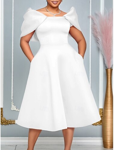  Kentucky Derby Damen Midikleid A Linie Kleid Sommerkleid Figurbetontes Kleid Kleid mit Puffärmeln Cocktail Halbformelle Kleider Kentucky Derby kleid hochzeitsgast Verlobung Cocktailparty Regular Fit