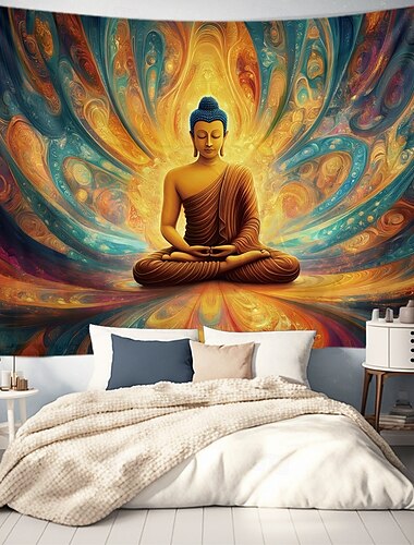  Mandala Bohemian Hängender Wandteppich Buddha Wandkunst Großer Wandteppich Wandgemälde Fotohintergrund Decke Vorhang Heim Schlafzimmer Wohnzimmer Dekoration