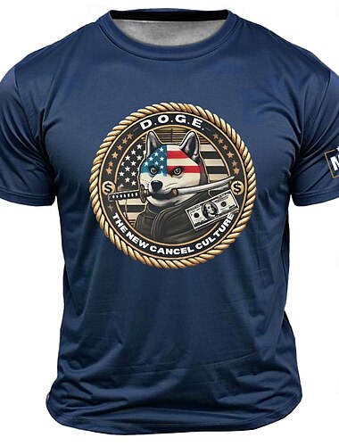  Homens DOGE Camiseta Manga Curta Camiseta Impressão 3D Gola Redonda Camisa Moda Diário Rua Diário Preto Azul Verde Verão Primavera Roupa S M L XL XXL XXXL