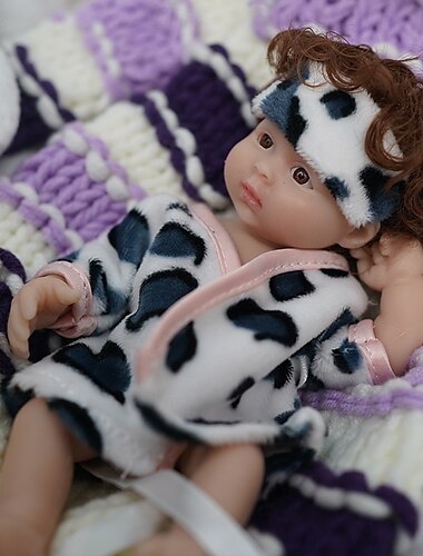  Zwillings-Miniatur-Reborn-Babypuppen, lebensecht, handgefertigtes Silikon, Überraschungszubehör inklusive, für Kinder im Alter von 3–6 Jahren – realistisches Neugeborenen-Babypuppenset