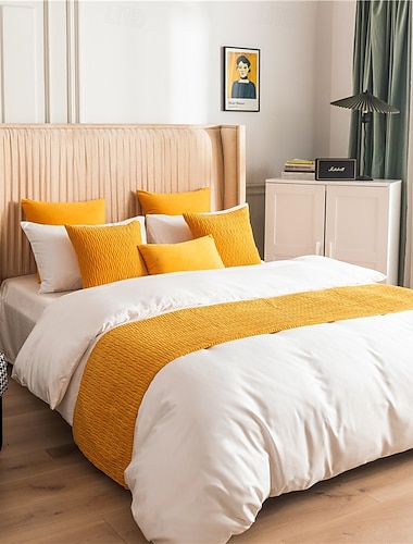  Bettläufer Bett-Schal Samt dekorativer Bett-Schal für Zuhause Hotel Bettüberwürfe Schals Schutz moderner einfarbiger Bettläufer für das Fußende des Bettes Heim Schlafzimmer Bettwäsche Dekoration