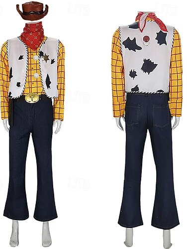 Spielzeuggeschichte Woody Cosplay Kostüm Outfits Halloween Requisiten Anime Halloween Film Cosplay for Herren Erwachsene Weihnachten Halloween Neujahr Leistung Party