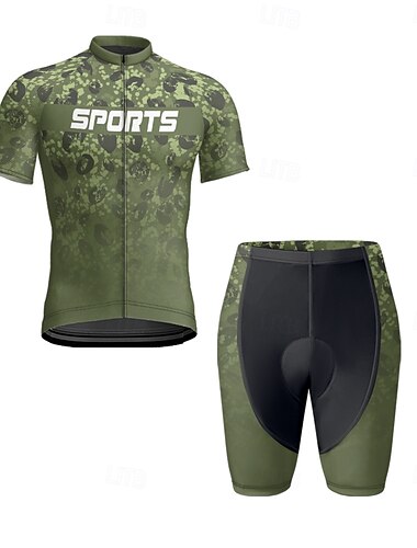  Herren Radtrikot mit Radhose fahrradbekleidung Kurzarm MTB Mountain Rennrad Rote Grün Fahhrad Spandex Sport Buchstabe & Nummer Bekleidung