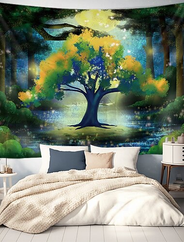  Hängender Wandteppich Baum des Lebens Wandkunst Großer Wandteppich Wanddeko Foto Kulisse Decke Vorhang Wohnzimmmer Schlafzimmer Dekoration