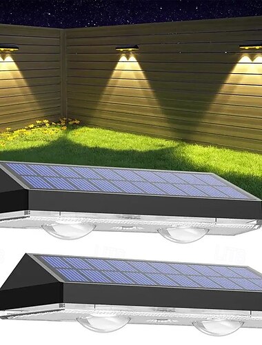  LED Außenwandleuchte Solarlampen Solar-Außenwandleuchte - IP65 wasserdicht, Gartenzaun, Balkon, Veranda, Landschaftsbeleuchtung 1/2/4 Stück