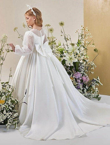 Vestido de Gala Hasta el Suelo Vestido de Niña Florista Quinceañera Elsa congelada Niñas lindo vestido de fiesta Tul con Fruncido Estilo real tutú Ajuste 3-16 años