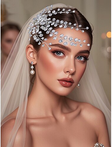  Haarschmuck für Bräute aus Kristall-Strass – elegantes Kopfstück mit Blumen- und Blätterdesign für Damen – perfekt für Hochzeiten, Partys und besondere Anlässe