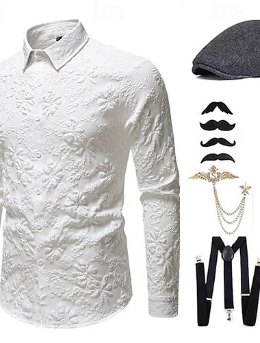  1920-tallet Vintage Inspirert Den store Gatsby Party-kostyme Tilbehør sett Aftæpning Kostyme Herre Halloween Fest / aften Fritid / hverdag Voksne Genser Hatt Alle årstider